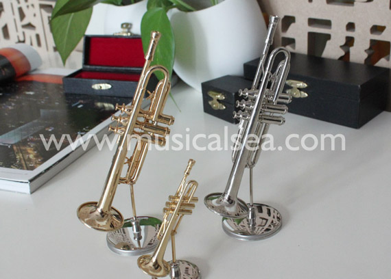 Miniature Golden Trumpet Musical Instrument